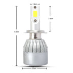 2 PCS H7 18W 1800 LM 8000K IP68 Casnbus Constant Current Car LED Headlight with 2 COB Lamps, DC 9-36V, H7
