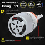 2 PCS H7 18W 1800 LM 8000K IP68 Casnbus Constant Current Car LED Headlight with 2 COB Lamps, DC 9-36V, H7