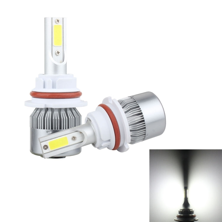 2 PCS 9007 18W 1800 LM 6000K IP68 Casnbus Constant Current Car LED Headlight with 2 COB Lamps, DC 9-36V, 9007 9007