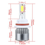 2 PCS 9007 18W 1800 LM 6000K IP68 Casnbus Constant Current Car LED Headlight with 2 COB Lamps, DC 9-36V, 9007