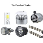 2 PCS 9007 18W 1800 LM 6000K IP68 Casnbus Constant Current Car LED Headlight with 2 COB Lamps, DC 9-36V, 9007
