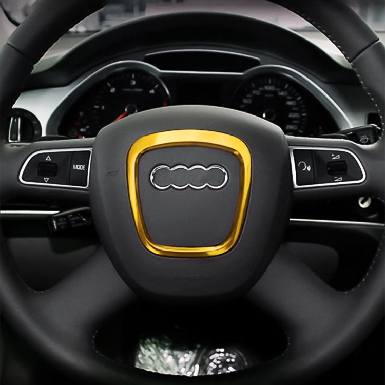 Car Auto Steering Wheel Decorative Ring Cover Trim Sticker Decoration for Audi – Aluminum Alloy Gold