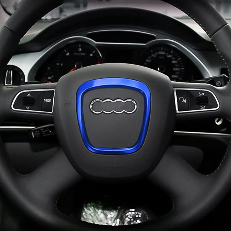 Car Auto Steering Wheel Decorative Ring Cover Trim Sticker Decoration for Audi Blue