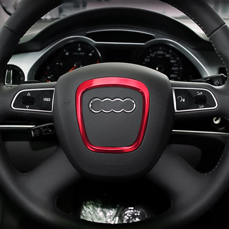 Car Auto Steering Wheel Decorative Ring Cover Trim Sticker Decoration for Audi – Aluminum Alloy Red