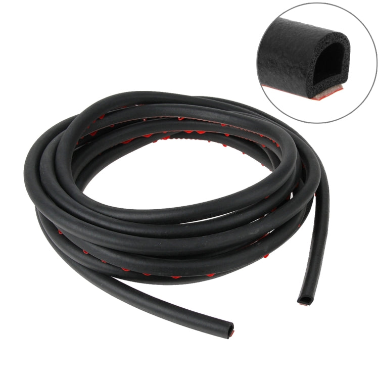 Small D-shaped Car Noise Reduction Sealing Strip with Sticker, Length: 5m, Length: 5m Small D-shaped Length: 5m Small D-shaped