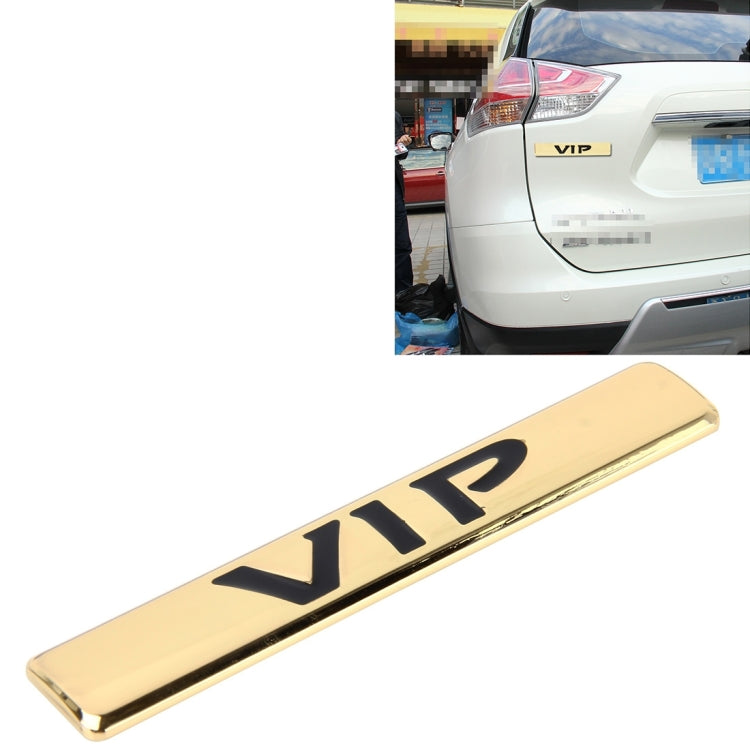 Auto VIP Sticker VIP Label Car Stickers 3D Metal Fashion VIP Logo Car Stickers,Size:9.5*1.5cm – Waterproof Gold