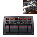 3Pin 6 Way Switches Combination Switch Panel with Light and Projector Lens for Car RV Marine Boat, 3Pin 6 Way 3Pin 6 Way