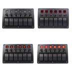 3Pin 6 Way Switches Combination Switch Panel with Light and Projector Lens for Car RV Marine Boat, 3Pin 6 Way