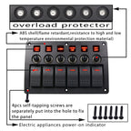 3Pin 6 Way Switches Combination Switch Panel with Light and Projector Lens for Car RV Marine Boat, 3Pin 6 Way