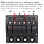 3Pin 6 Way Switches Combination Switch Panel with Light and Projector Lens for Car RV Marine Boat, 3Pin 6 Way