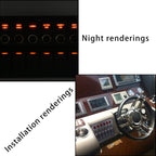 3Pin 6 Way Switches Combination Switch Panel with Light and Projector Lens for Car RV Marine Boat, 3Pin 6 Way