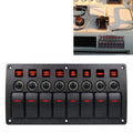 3Pin 8 Way Switches Combination Switch Panel with Light and Projector Lens for Car RV Marine Boat, 3Pin 8 Way 3Pin 8 Way