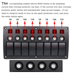 3Pin 8 Way Switches Combination Switch Panel with Light and Projector Lens for Car RV Marine Boat, 3Pin 8 Way