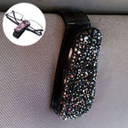 Car Mixed Color Diamond Mounted Glasses Bill Clip Holder – Durable Build, Easy to Use Black
