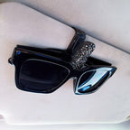 Car Mixed Color Diamond Mounted Glasses Bill Clip Holder – Durable Build, Easy to Use