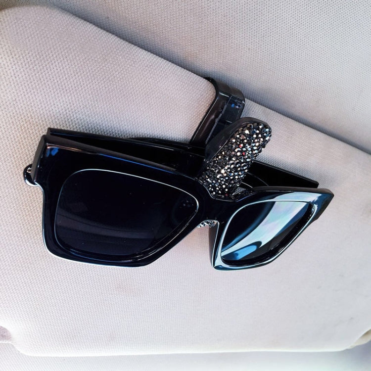 Car Mixed Color Diamond Mounted Glasses Bill Clip Holder – Durable Build, Easy to Use