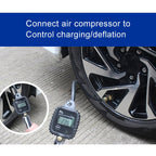 Car Multi-functional Digital LCD Display Tire Air Pressure Inflator Gauge Vehicle Tester Inflation Monitoring, Display Tire Air Pressure