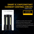 2 PCS T20 / 7440 DC9-16V / 8.2W / 6000K / 655LM Car Auto Reversing Lights / Turn Light 66LEDs SMD-2016 Lamps, 7440