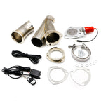 CNSPEED Stainless Steel Car Remote Control Electric Exhaust Valve Pipe Set, Size: 2.25 inch, Size: 2.25 inch