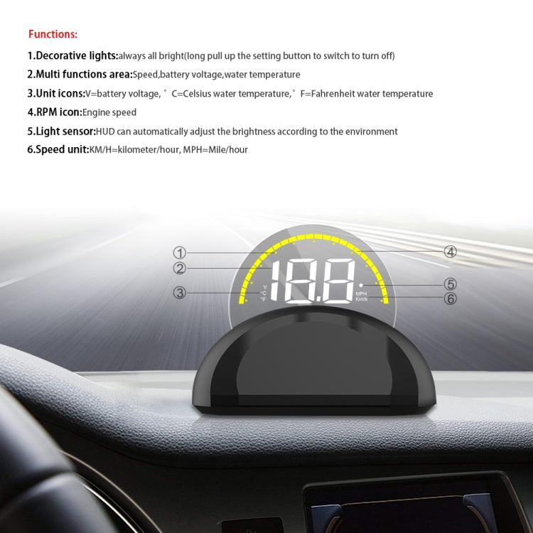 C700 2.6 inch Universal Car OBD2 HUD Vehicle-mounted Head Up Display, C700 – Durable Build, Easy to Use