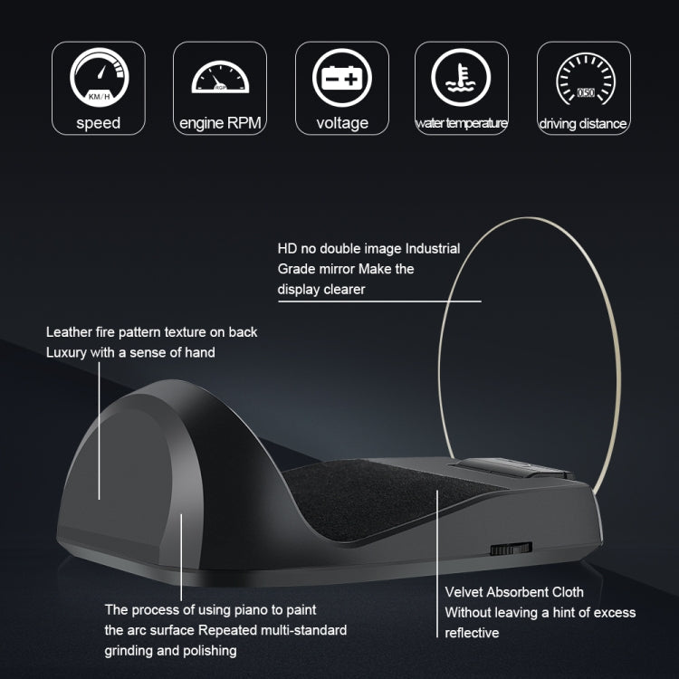 C700 2.6 inch Universal Car OBD2 HUD Vehicle-mounted Head Up Display, C700 – Durable Build, Easy to Use