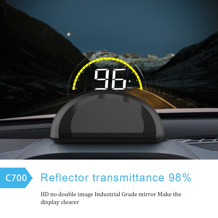 C700 2.6 inch Universal Car OBD2 HUD Vehicle-mounted Head Up Display, C700 – Durable Build, Easy to Use