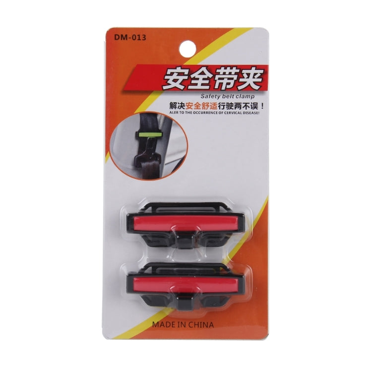 DM-013 2PCS Universal Fit Car Seatbelt Adjuster Clip Belt Strap Clamp Shoulder Neck Comfort Adjustment Child Safety Stopper Buckle