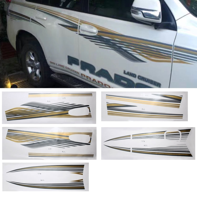 5 PCS SUV Body Decorative Strip Brand Car Streamline Shining Sticker for Toyota Prado 2010 Version, For 2010 Version Prado For 2010 Version Prado
