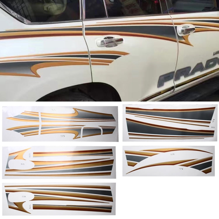 5 PCS SUV Body Decorative Strip Brand Car Streamline Shining Sticker for Toyota Prado4000 2011 Version, For 2011 Version Prado 4000 For 2011 Version Prado 4000