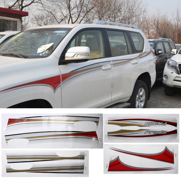 4 PCS SUV Body Decorative Strip Brand Car Streamline Shining Sticker for Toyota Prado 2015 Version, For 2015 Version Prado For 2015 Version Prado