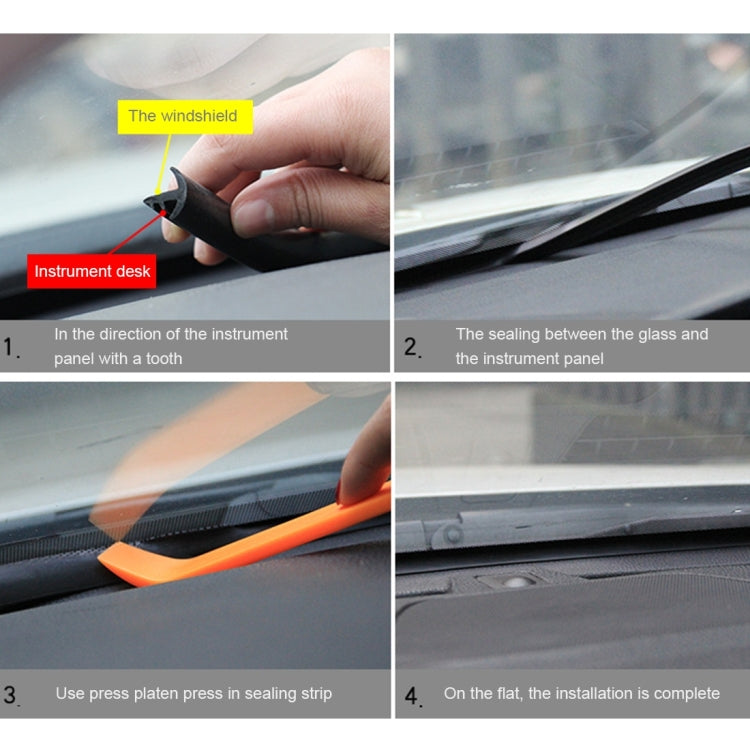 1.5m Car Instrument Desk Decorative Strip Rubber Chrome Decoration Strip Seal, 1.5m