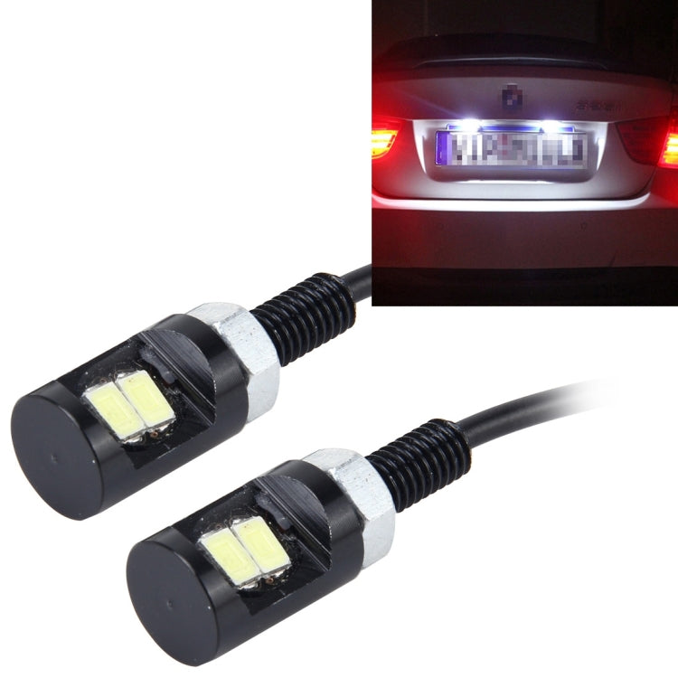 2 PCS 2W 100 LM 6500K Car License Plate Light with 2 SMD-5630 Lamps, DC 12V, 2W 100 LM 6500K 2W 100 LM 6500K
