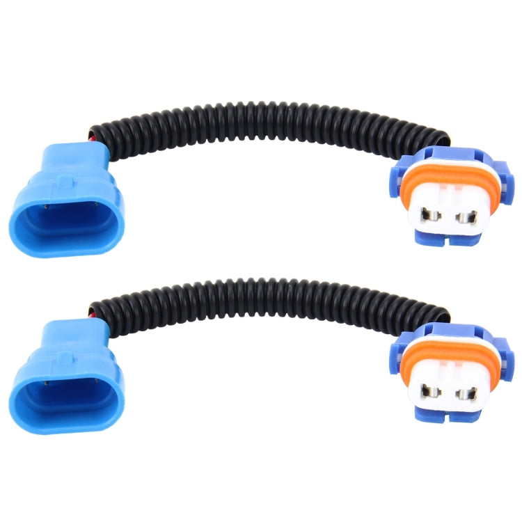 2 PCS 9005 Car HID Xenon Headlight Male to Female Conversion Cable with Ceramic Adapter Socket, 9005 9005