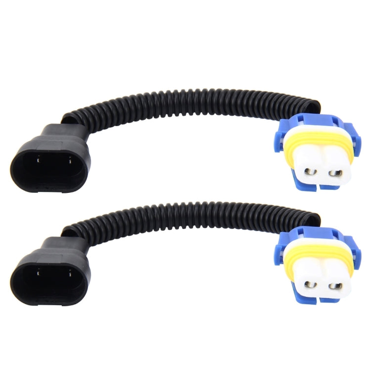 2 PCS 9006 Car HID Xenon Headlight Male to Female Conversion Cable with Ceramic Adapter Socket, 9006 – Durable Build, Easy to Use 9006