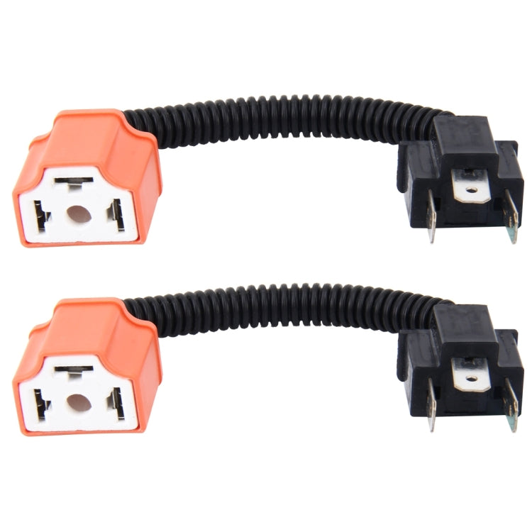 2 PCS H4 Car HID Xenon Headlight Male to Female Conversion Cable with Ceramic Adapter Socket, H4 H4