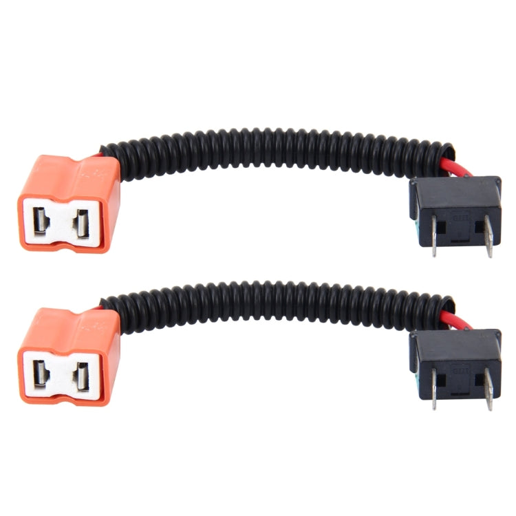 2 PCS H7 Car HID Xenon Headlight Male to Female Conversion Cable with Ceramic Adapter Socket, H7 H7