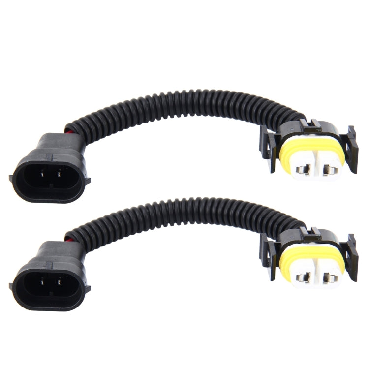 2 PCS H11 Car HID Xenon Headlight Male to Female Conversion Cable with Ceramic Adapter Socket, H11 H11