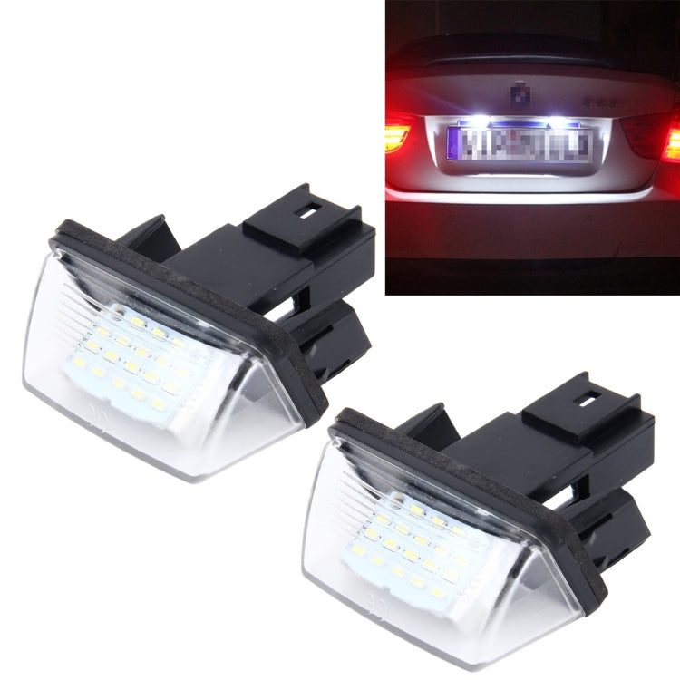 2 PCS License Plate Light with 24 SMD-3528 Lamps for Peugeot Citroen, For Peugeot For Peugeot