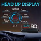 With Adjustable Reflection Board, Speed & RPM & Water Temperature & Oil Consumption & Driving Distance / Time & Voltage Display, Over Speed Alarm, Connect OBD2 Interface, C500(Green), C500(Blue), C500（White) – Durable Build, Easy to Use
