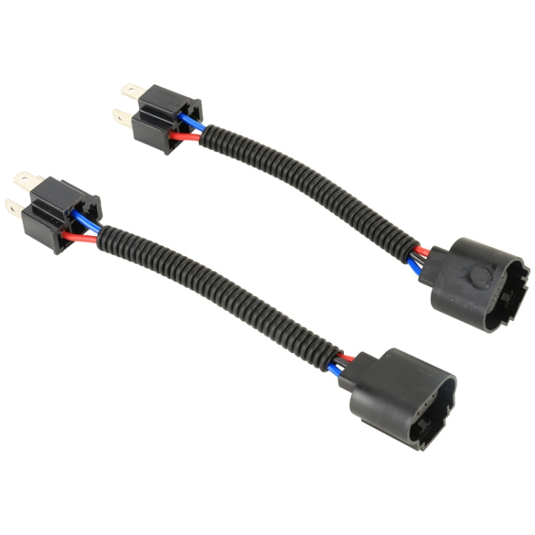 1 Pair H4 Male to H13 Female Bulb Holder Base Male Socket with Wire, H4 Male to H13 Female H4 Male to H13 Female