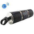 Motorcycle Waterproof Aluminum Shell Bluetooth Handle Stereo Speaker, Support BT/MP3/FM/TF Black