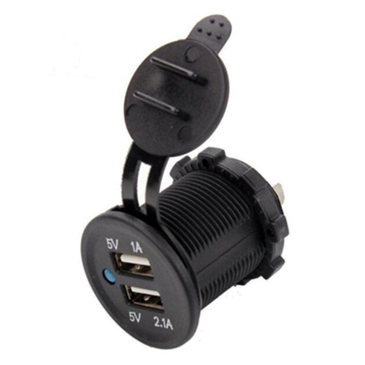 Car Motorcycle ABS Dual Port Charger, 2.1V 2 USB 2.1V 2 USB