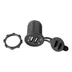 Car Motorcycle ABS Dual Port Charger, 2.1V 2 USB
