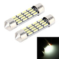 2 PCS 2W 100 LM 6000K 36MM Bicuspid Port Car Dome Lamp LED Reading Light with 16 SMD-4014 LED Lamps, DC 12V, 36MM 36MM