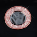 Car Aluminum Steering Wheel Decoration Ring with Diamonds For Volkswagen Pink