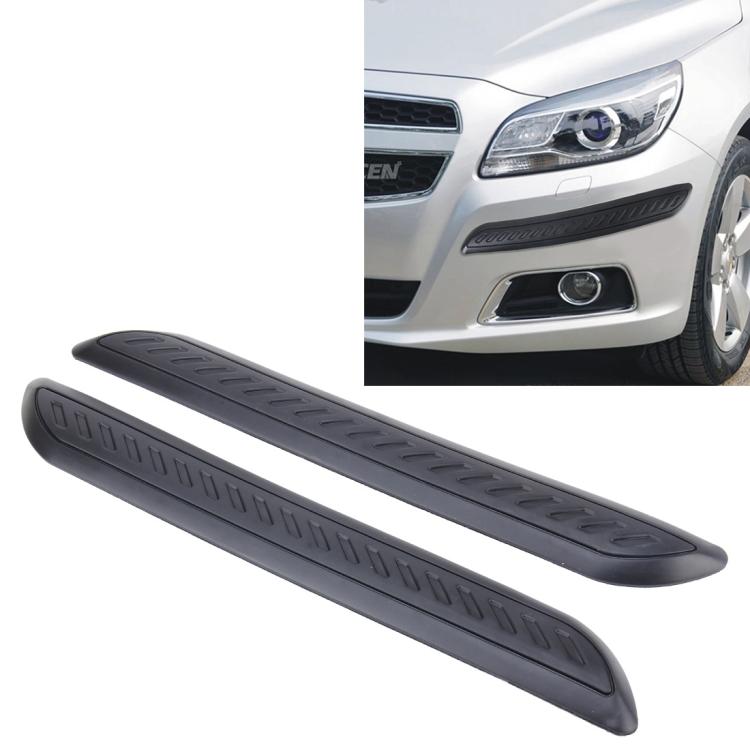 2 PCS Universal Car Auto Rubber Body Bumper Guard Protector Strip Sticker Black