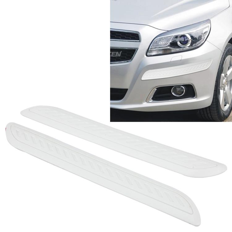 2 PCS Universal Car Auto Rubber Body Bumper Guard Protector Strip Sticker – Waterproof White