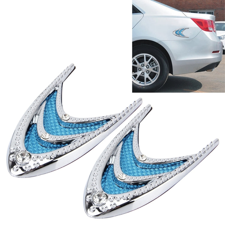 2 PCS Car Plastic Decorative Sticker, Size: 10.0 x 5.0cm(Silver + Blue), JM-625 – Durable Build, Easy to Use JM-625
