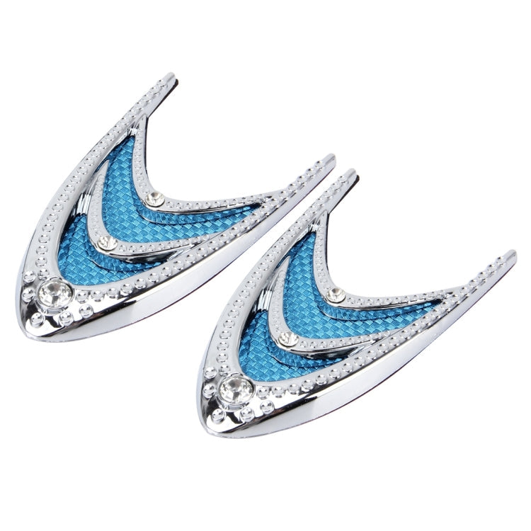 2 PCS Car Plastic Decorative Sticker, Size: 10.0 x 5.0cm(Silver + Blue), JM-625 – Durable Build, Easy to Use