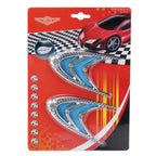 2 PCS Car Plastic Decorative Sticker, Size: 10.0 x 5.0cm(Silver + Blue), JM-625 – Durable Build, Easy to Use